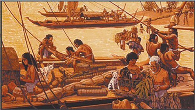 Readying Canoes for a Voyage A painting by Herb Kawainui Kane Copyright - photo 4