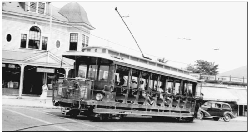 This image shows open car No 63 turning onto Saco Avenue at the top of Old - photo 14