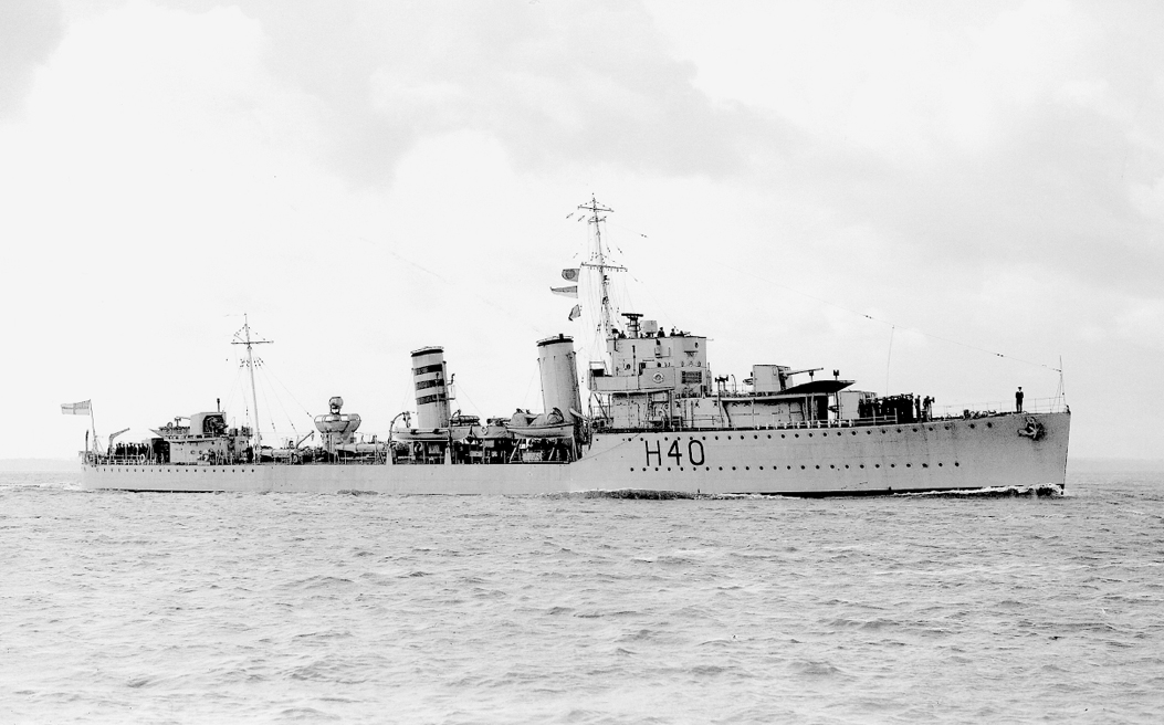 HMS Anthony as built wearing her flotilla stripes on the after funnel A - photo 5