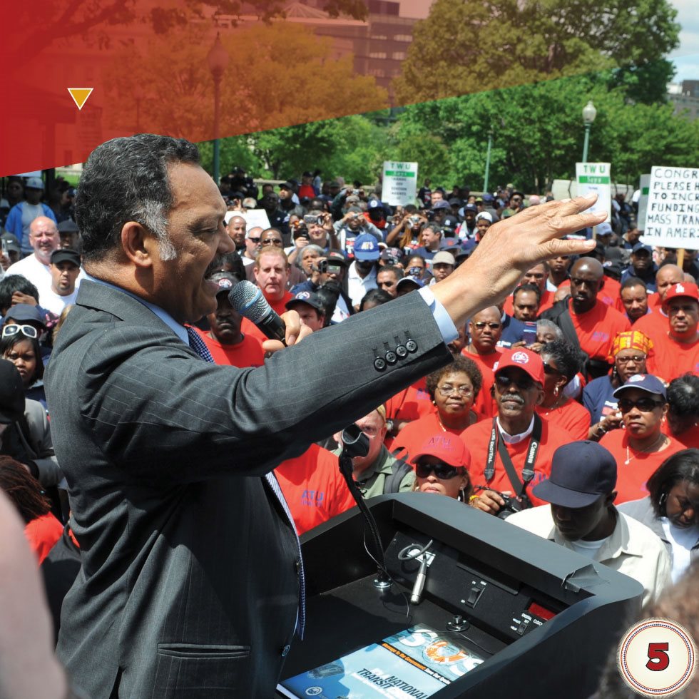 Jesse Jackson speaks to a crowd at a protest in 2010 EARLY LIFE - photo 7