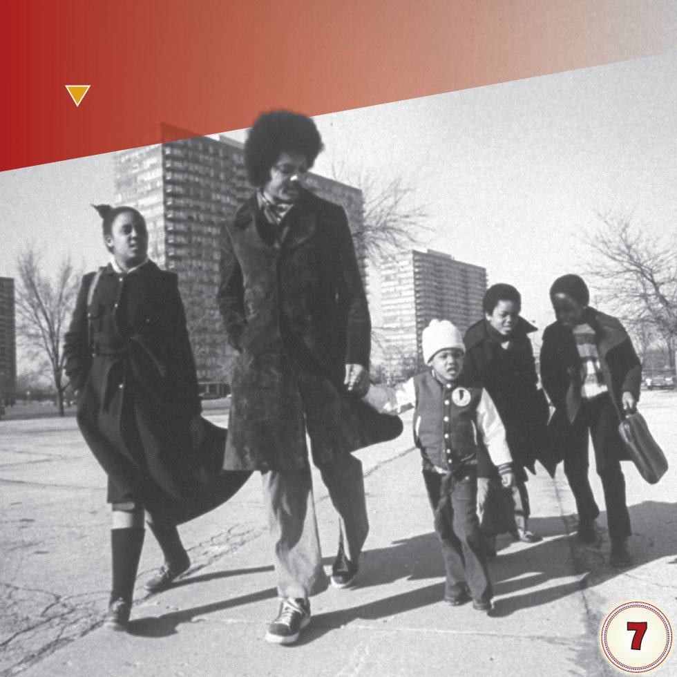 This photo shows Jesse walking his children to school in 1974 - photo 9