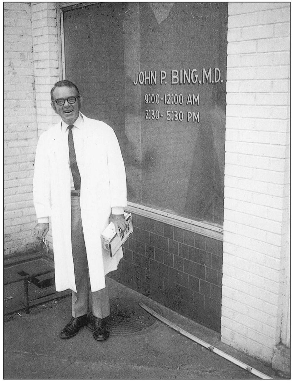 Dr John P Bing shown outside his Bassett office in 1969 worked tirelessly - photo 8