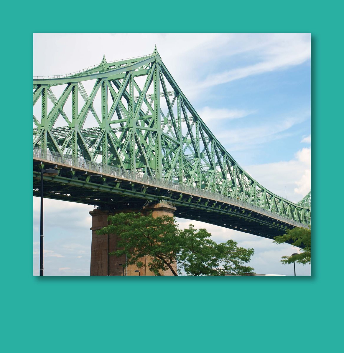 Trusses make a pattern on the Jacques Cartier Bridge in Canada Bridges - photo 12