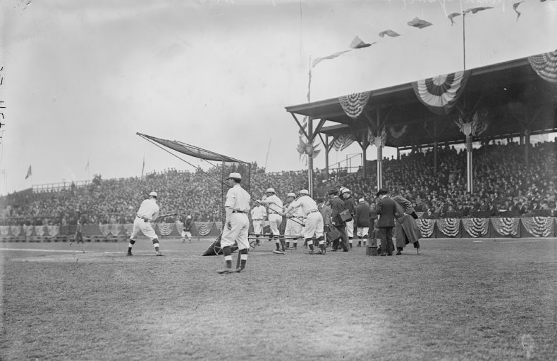 Batting practice at Hilltop Park 1911 George Grantham Bain Collection - photo 5