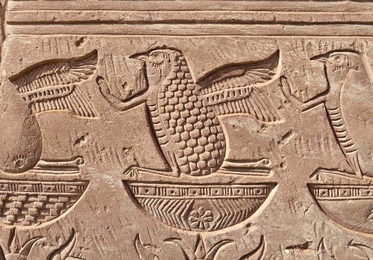 A close-up relief of a part of the Roman Temple of Deir el-Hagar in the - photo 2