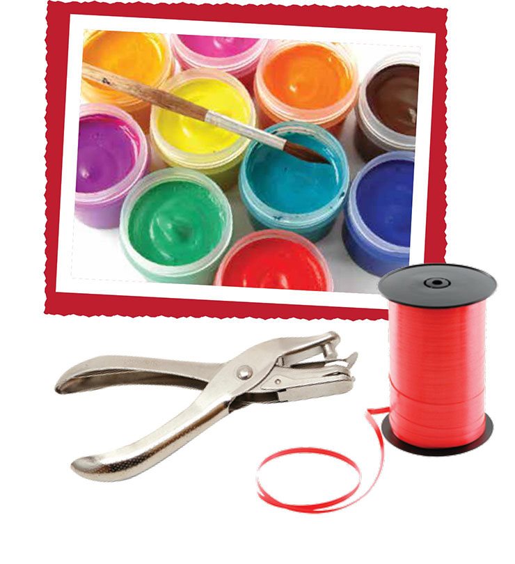 77 You need paint and brushes You also need a hole punch and some red - photo 9