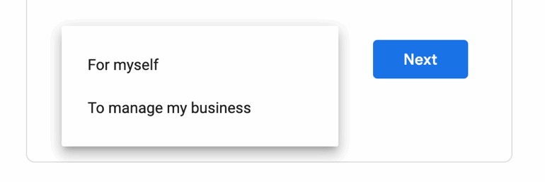 If you select business Googles going to sell you on having a business account - photo 6