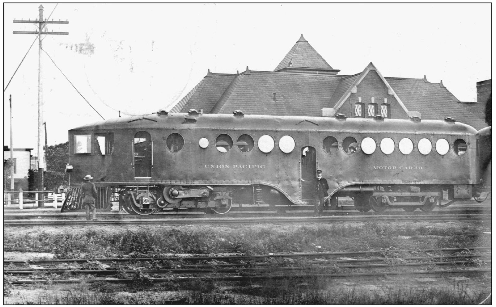 Pictured here is a 1908 photograph of a McKeen motorcar at the depot in - photo 10