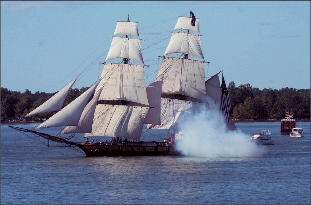 The brig Niagara the Commonwealth of Pennsylvanias flagship fires four of her - photo 4