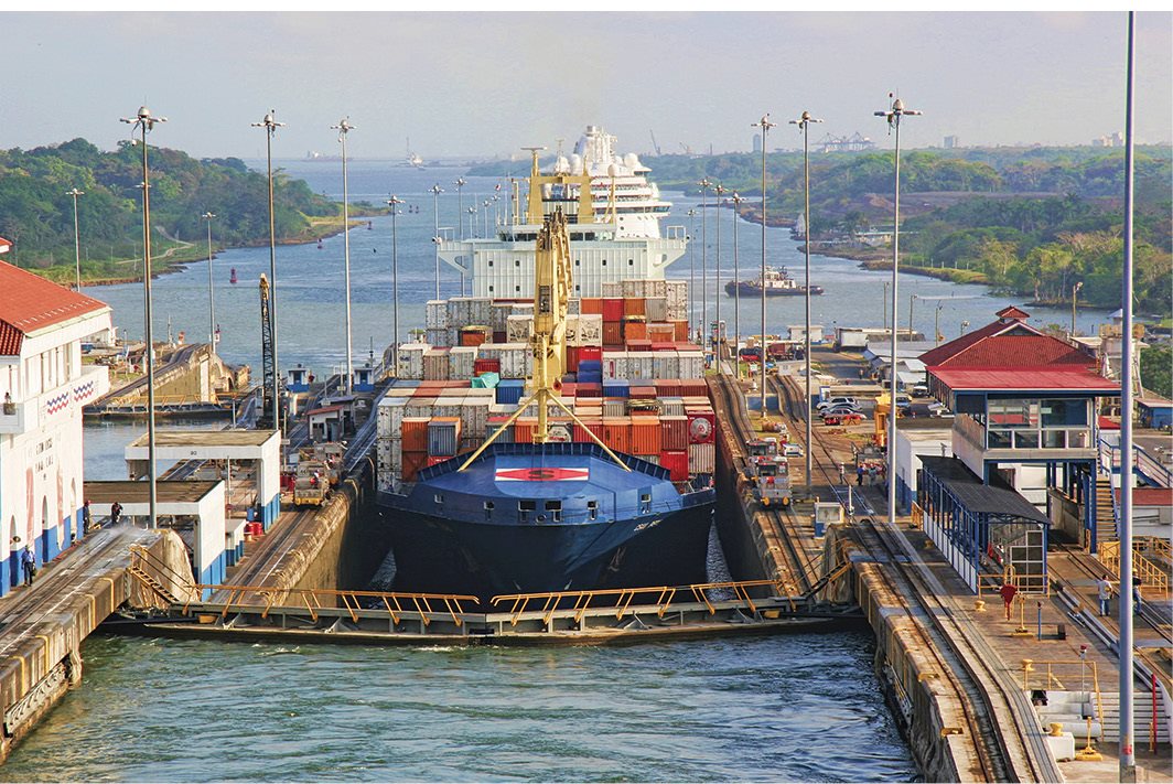 A freighter passes through the locks at the Panama Canal Visiting Ember - photo 10