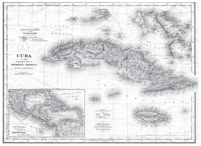 Frontispiece Map of Cuba 1896 New York C W Colton Imprenta Amrica BNJM - photo 2