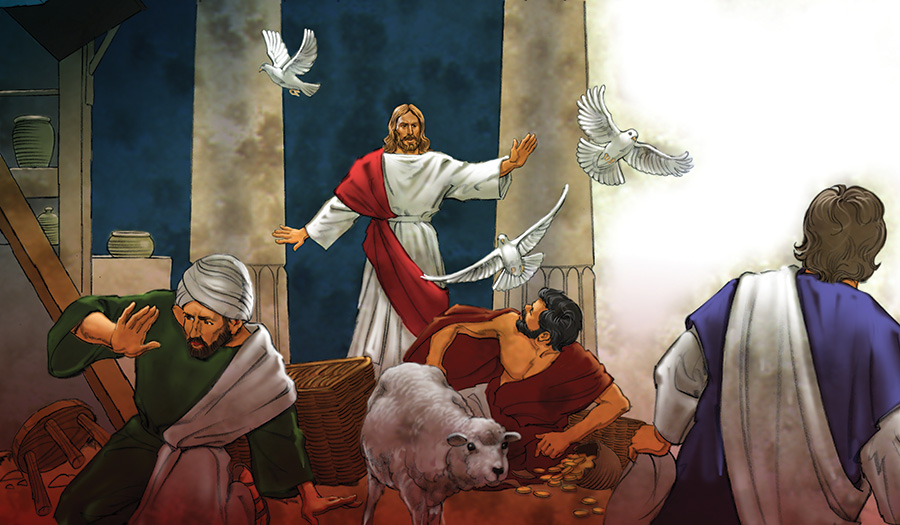 Jesus wanted to teach at the temple but when He got there He found people busy - photo 6