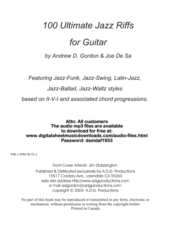 100 Ultimate Jazz Riffs for Guitar - photo 1