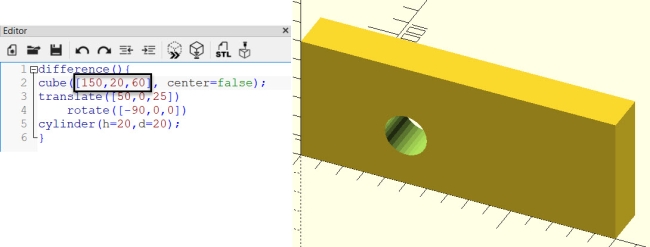 You can make the hole to be at the center even if the size of the cube - photo 11