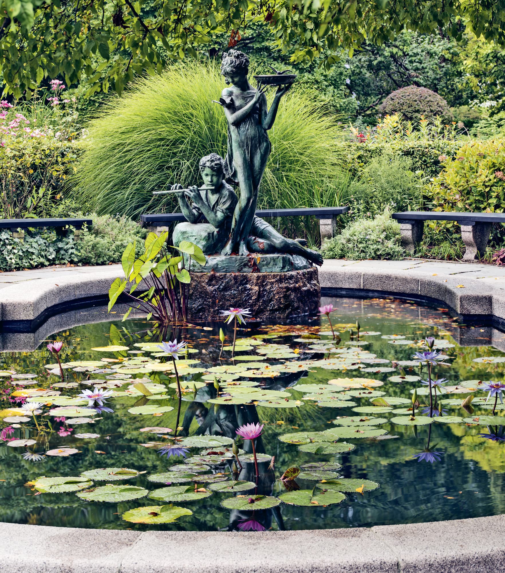 The Frances Hodgson Burnett Memorial Fountain depicting Mary and Dickon from - photo 4