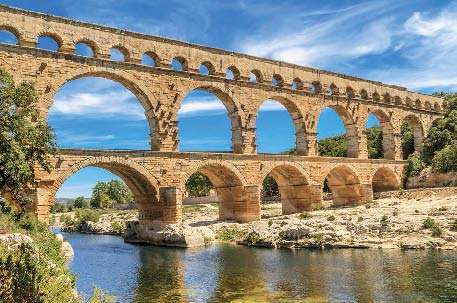 The Pont du Gard is a famous Roman aqueduct that crosses the Gardon River in - photo 8