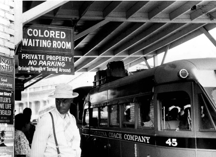 A sign designates where blacks are to wait for the bus in Durham North - photo 6