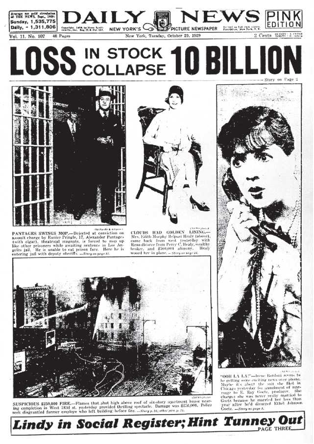 Headline of the Black Tuesday issue of the New York Daily News announces the - photo 6