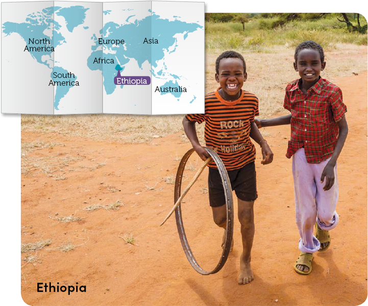 In Ethiopia children play hoop rolling games with the objects they find - photo 10