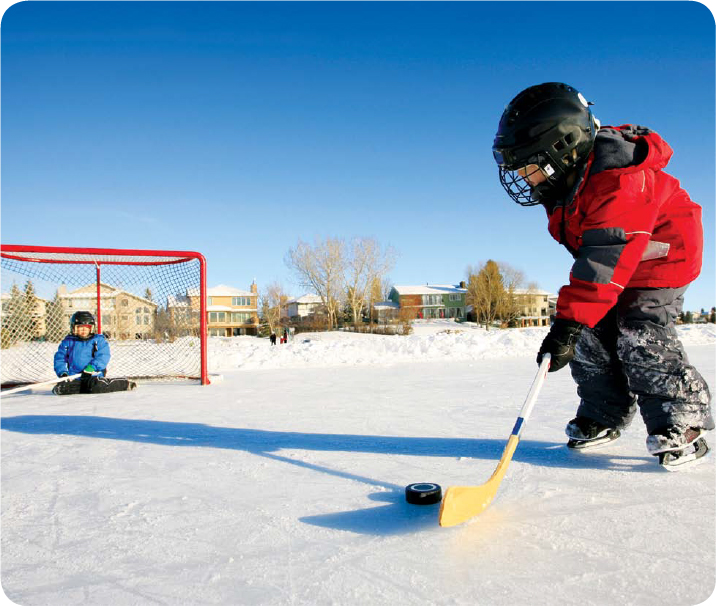 People like to play ice hockey on frozen ponds in Canada In the United - photo 15