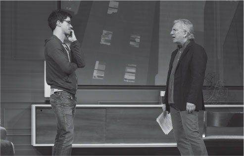 Hamish Linklater and Alan Rickman in a scene from Seminar on Broadway at the - photo 2