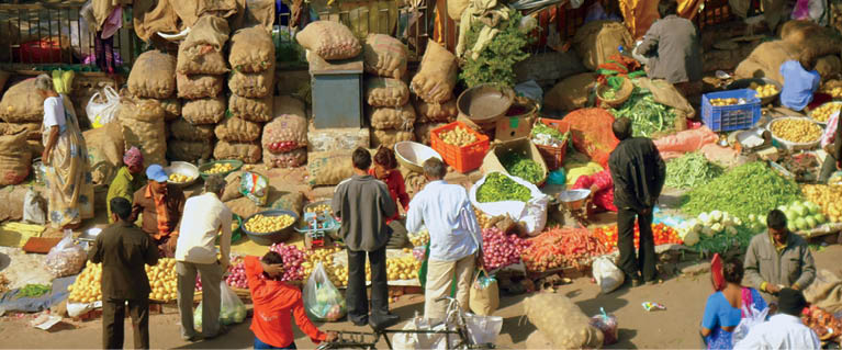 Locals peruse the produce at this market in Ahmedabad India MANANSHAH1008 - photo 5