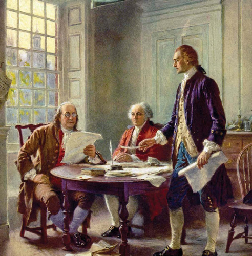 THOMAS JEFFERSON THIS PAINTING TITLED WRITING OF THE DECLARATION OF - photo 3