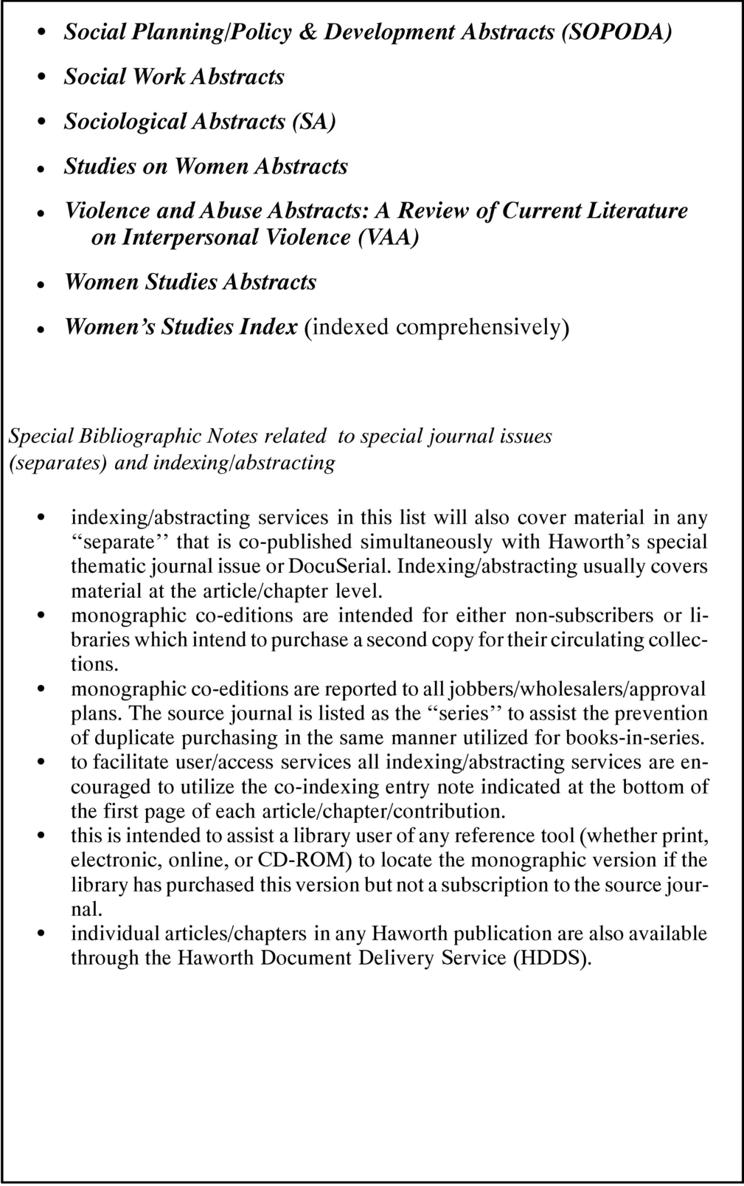 Women and Domestic Violence An Interdisciplinary Approach Contents - photo 5