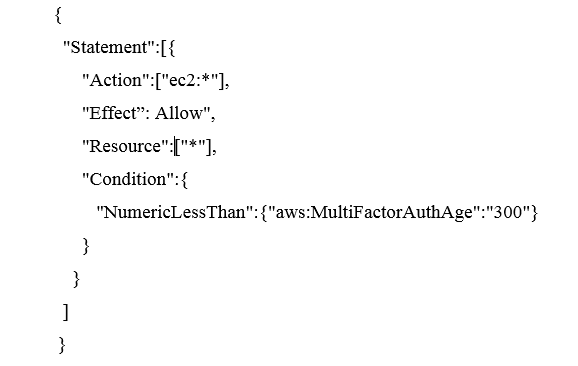 This policy utilizes thecondition key awsMultiFactorAuthAge whose - photo 1