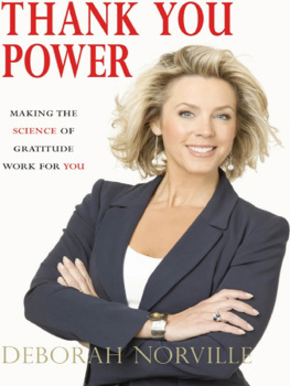 Deborah Norville Thank You Power: Making the Science of Gratitude Work for You