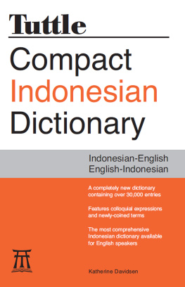 Katherine Davidsen Tuttle Compact Indonesian Dictionary: Indonesian-English English-Indonesian