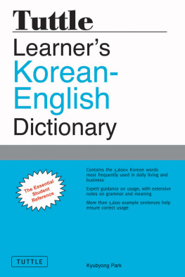 Kyubyong Park - Tuttle Learners Korean-English Dictionary