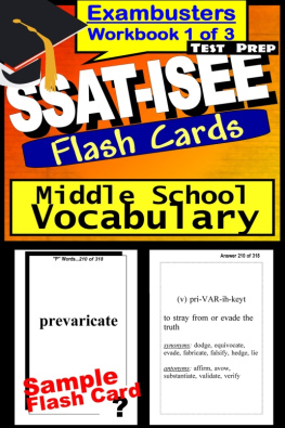 SSAT Exambusters SSAT-ISEE Test Middle School Vocabulary—Exambusters Flashcards—Workbook 1 of 3