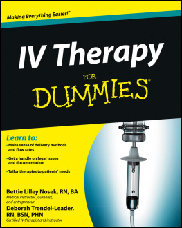 Bettie Lilley Nosek IV Therapy For Dummies