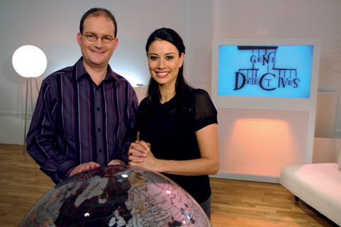 The author presenting BBC1s 2007 Gene Detectives with Melanie Sykes NEW - photo 4