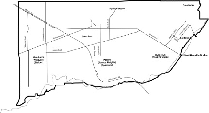 This map of Jurupa Valley shows the communities streets and landmarks that are - photo 5