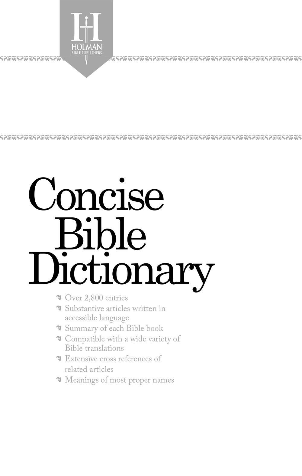 The Concise Holman Bible Dictionary 1997 2001 2010 Revised and Reset by BH - photo 1