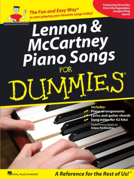 The Beatles - Lennon & McCartney Piano Songs for Dummies (Music Instruction)