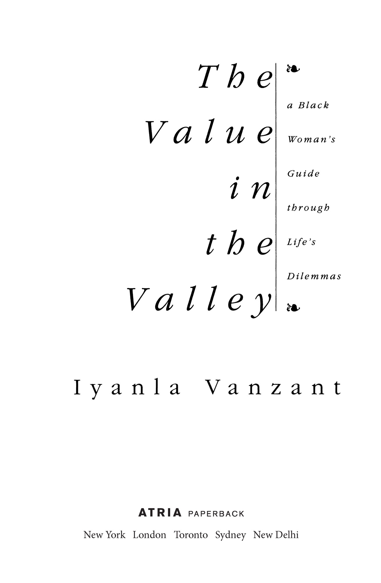 Value in the Valley A Black Womans Guide through Lifes Dilemmas - image 1