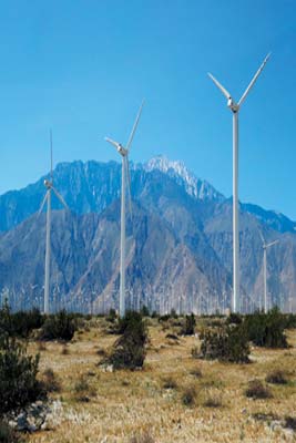 wind farms against the San Jacinto Mountains yucca in the Mojave Desert - photo 9