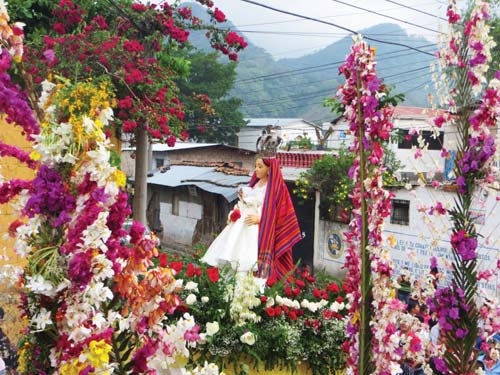 Festival de las Flores y Palmas procession in Panchimalco near San Salvador - photo 14