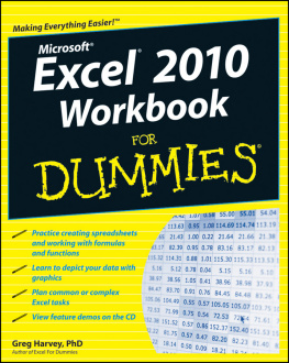 Greg Harvey - Excel 2010 Workbook For Dummies