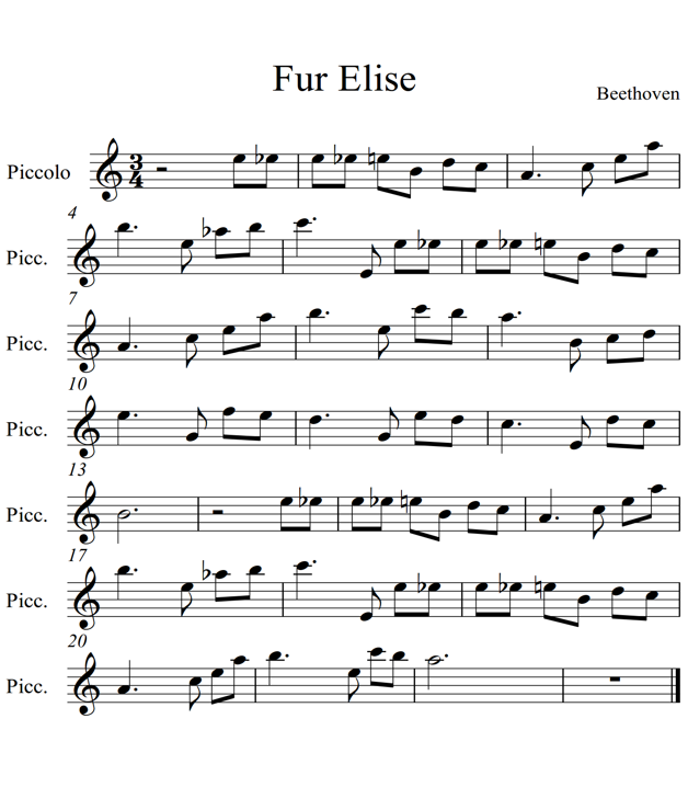 Fur Elise Piccolo Piano - photo 1