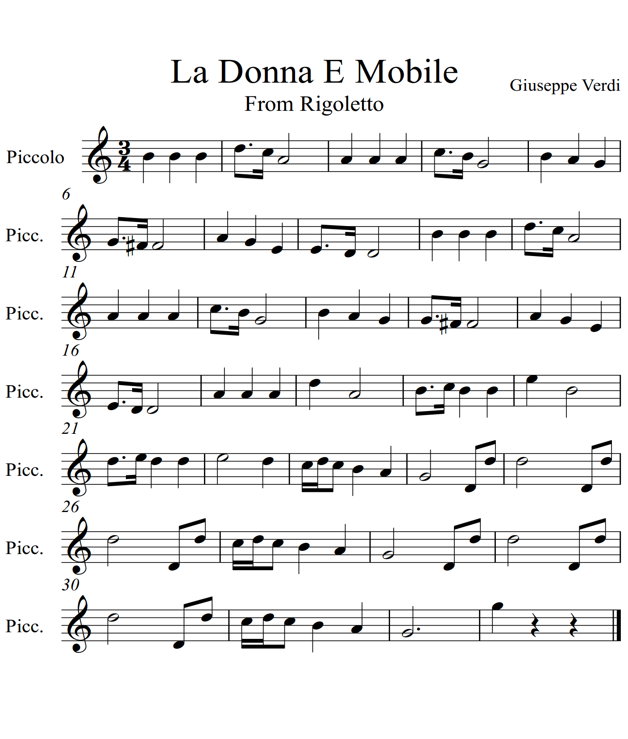 La Donna E Mobile Piccolo Piano - photo 5