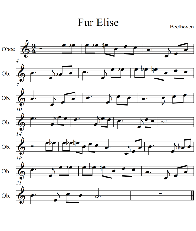 Fur Elise Oboe Piano - photo 1