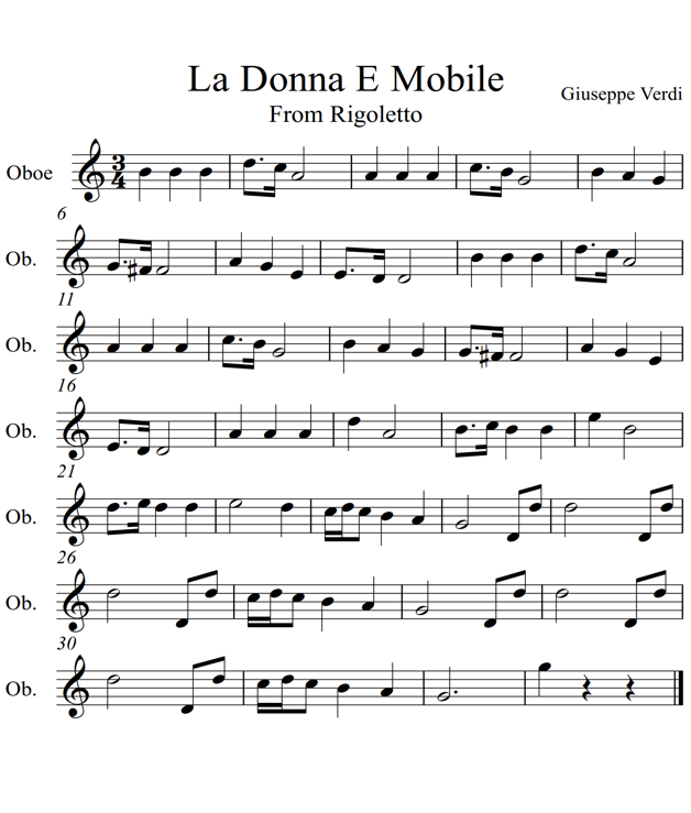 La Donna E Mobile Oboe Piano - photo 5