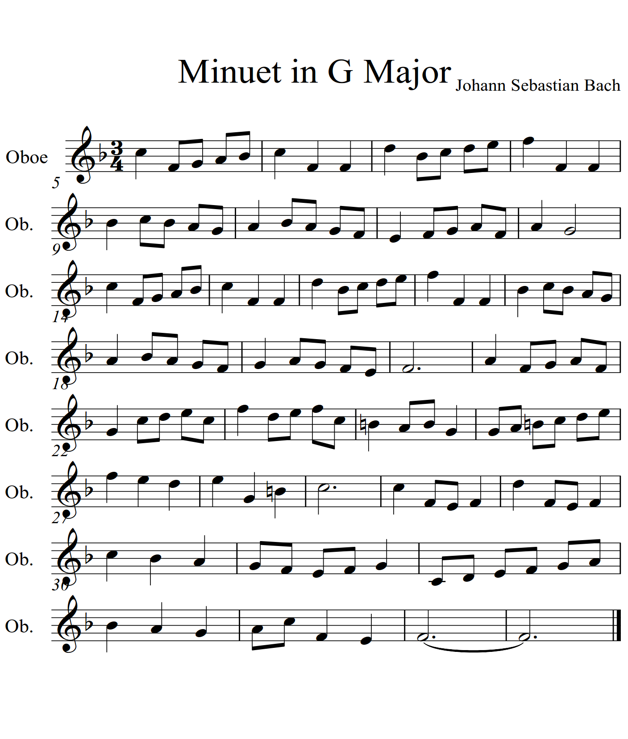 Minuet in G Major Oboe Piano - photo 15