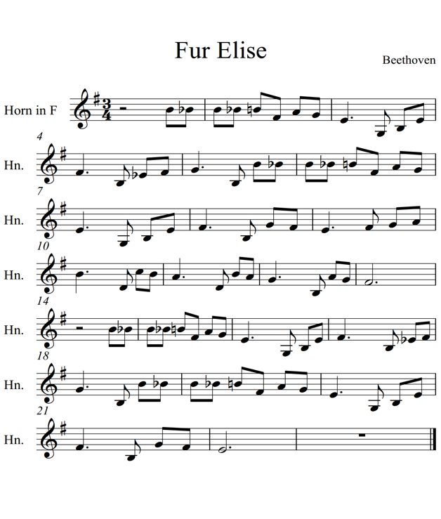 Fur Elise French Horn Piano - photo 1