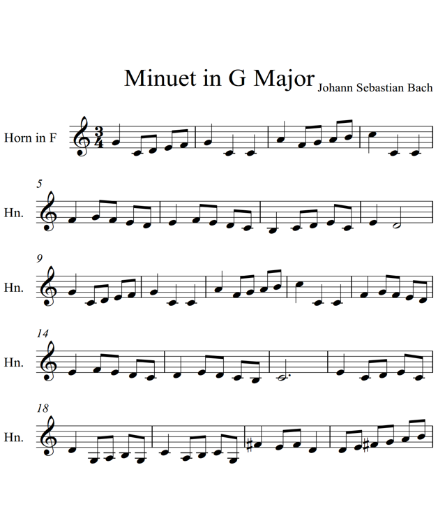 Minuet in G Major French Horn Piano - photo 15