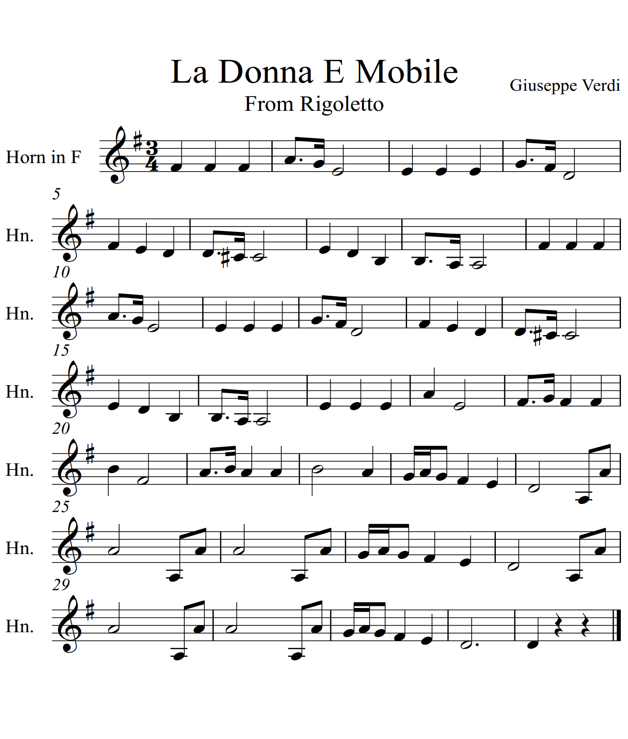 La Donna E Mobile French Horn Piano - photo 5